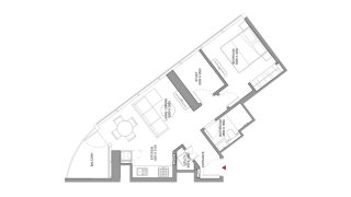 Apartment floor plan, 1 bedroom in SOBHA ORBIS No. 11027