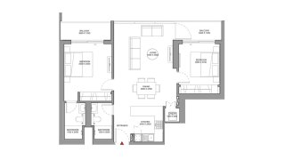 Property floor plan, 2 bedrooms in SOBHA ORBIS No. 11035